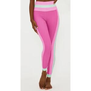 Beach Riot Colorblock leggings NWT. Bright pink with aqua. Women’s size Small